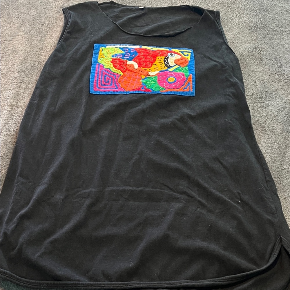 Embroidered sleeveless beach coverup